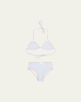LoveShackFancy Girl's Gingham Finnie Bikini