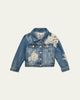 LoveShackFancy Girl's Lavina Lace Applique Denim Jacket - 1