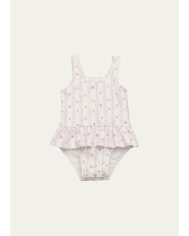 LoveShackFancy Girl's Tamia Floral Ruffle Swimsuit