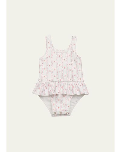 LoveShackFancy Girl's Tamia Floral Ruffle Swimsuit