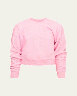 LoveShackFancy Girl's Tween Emparo Cropped Floral Sweatshirt