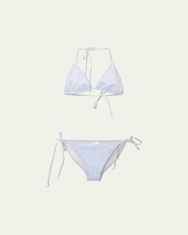 LoveShackFancy Girl's Tween Gingham Dannie Bikini