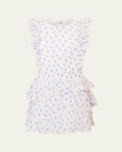 LoveShackFancy Girl's Tween Indigo Cloud Decker Mini Dress