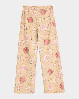 LoveShackFancy Janae Embroidered Wide-Leg Pants