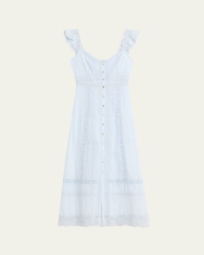 LoveShackFancy Kailette Button-Front Maxi Dress