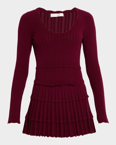 LoveShackFancy - Lavender Stretch Pointelle Mini Dress LoveShackFancy - Lavender Stretch Pointelle Mini Dress