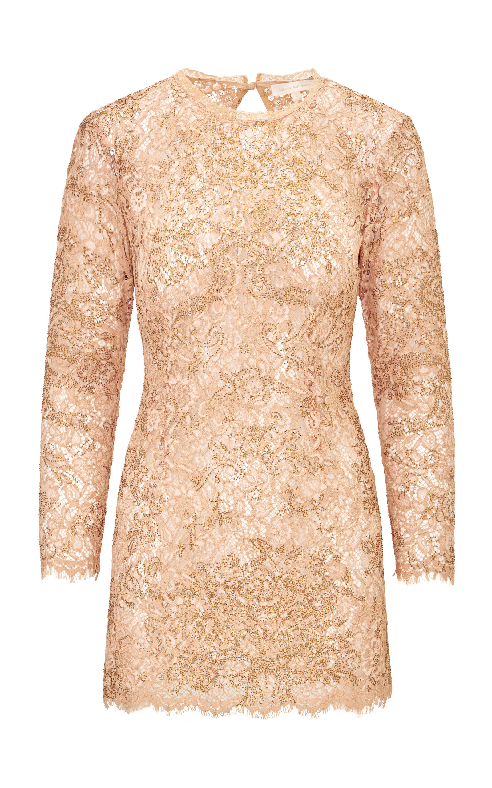 LoveShackFancy LoveShackFancy Adaria Gilded Lace Mini Dress