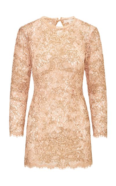 LoveShackFancy LoveShackFancy Adaria Gilded Lace Mini Dress