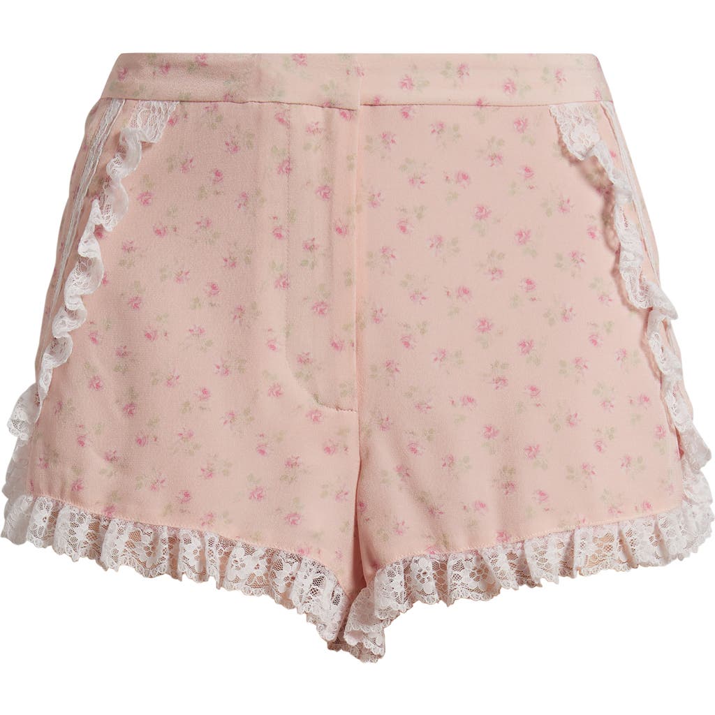 LoveShackFancy LoveShackFancy Adna Floral Print Lace Shorts