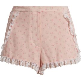 LoveShackFancy LoveShackFancy Adna Floral Print Lace Shorts
