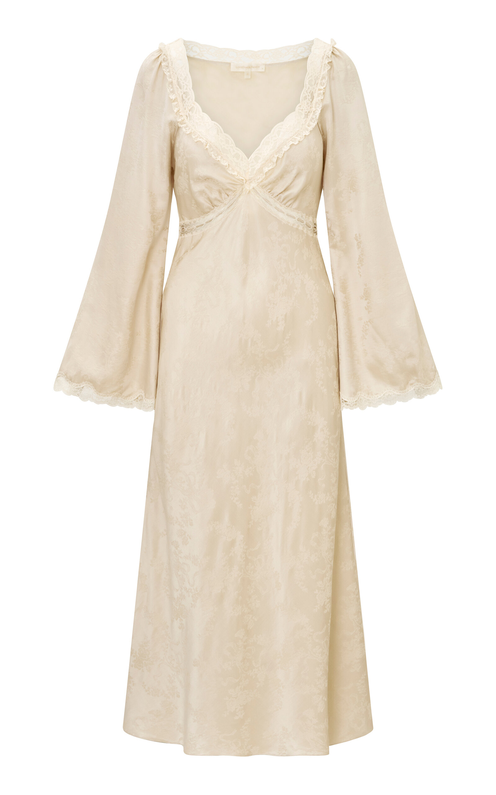 LoveShackFancy LoveShackFancy Alderton Solid Jacquard Maxi Dress