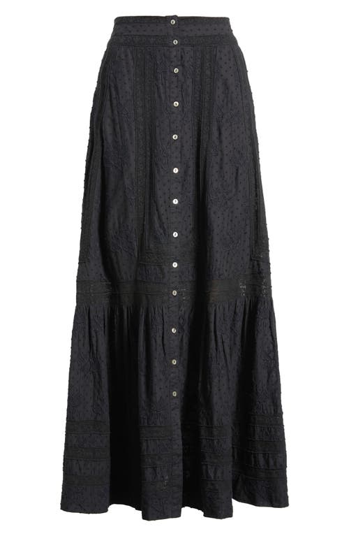 LoveShackFancy LoveShackFancy Araminta Lace Clip Dot Maxi Skirt