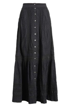 LoveShackFancy LoveShackFancy Araminta Lace Clip Dot Maxi Skirt