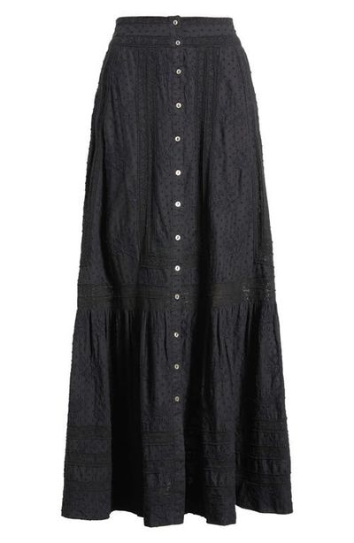 LoveShackFancy LoveShackFancy Araminta Lace Clip Dot Maxi Skirt