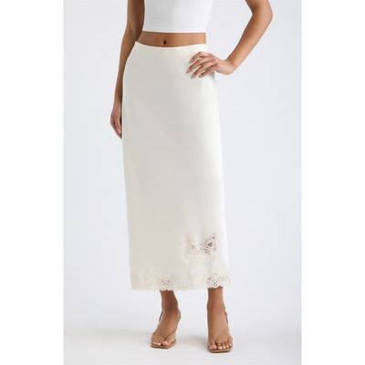LoveShackFancy LoveShackFancy Avelaine Lace Trim Maxi Skirt