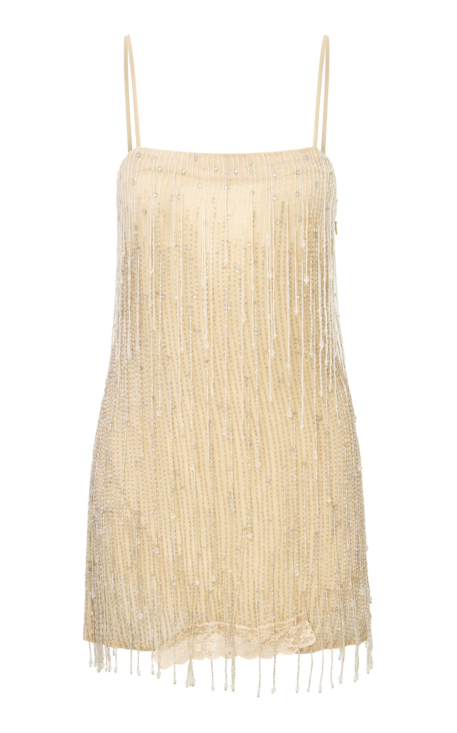 LoveShackFancy LoveShackFancy Avreline Beaded Fringe Mini Dress