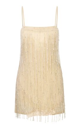 LoveShackFancy LoveShackFancy Avreline Beaded Fringe Mini Dress