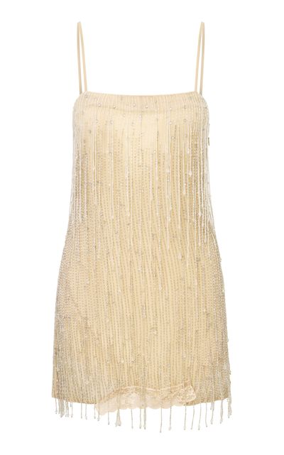 LoveShackFancy LoveShackFancy Avreline Beaded Fringe Mini Dress