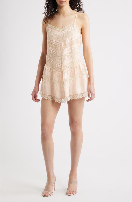LoveShackFancy LoveShackFancy Bessette Lace Detail Silk Minidress