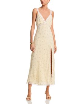Loveshackfancy LoveShackFancy Beverly Lace Trim Midi Dress