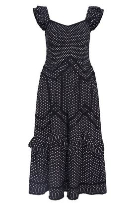 LoveShackFancy LoveShackFancy Brin Flutter Sleeve Tiered Maxi Sundress