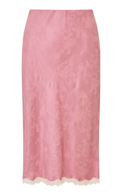 LoveShackFancy LoveShackFancy Cariselle Solid Jacquard Midi Skirt