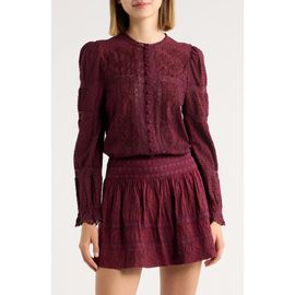 LoveShackFancy LoveShackFancy Casetta Lace Puff Shoulder Top