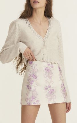 LoveShackFancy LoveShackFancy Charma Floral Mini Skirt Purple