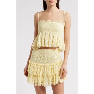 LoveShackFancy LoveShackFancy Condie Smocked Scalloped Camisole