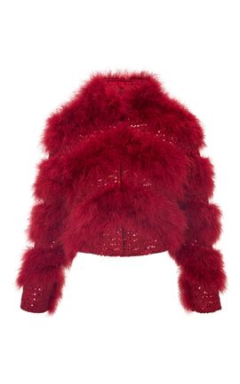 LoveShackFancy LoveShackFancy Curran Fur and Sequined Jacket