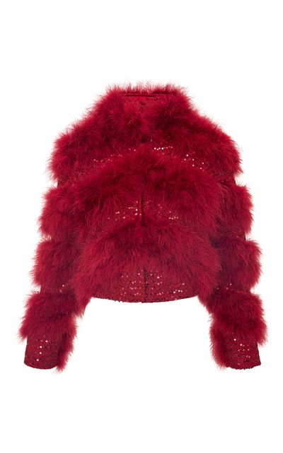 LoveShackFancy LoveShackFancy Curran Fur and Sequined Jacket