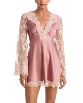 Loveshackfancy LoveShackFancy Dawselle Lace Trim Mini Dress