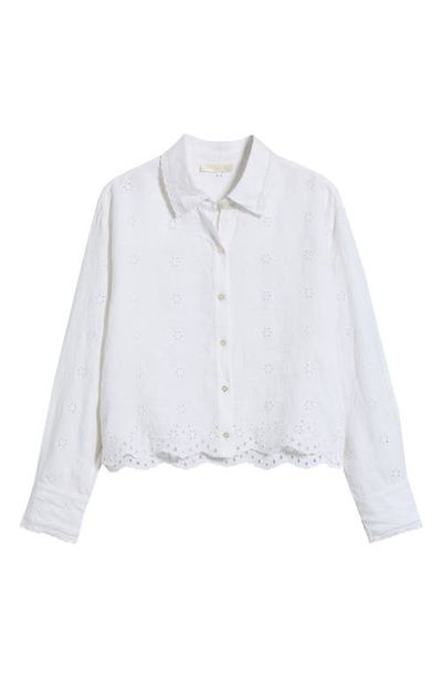 LoveShackFancy LoveShackFancy Delano Eyelet Linen Shirt