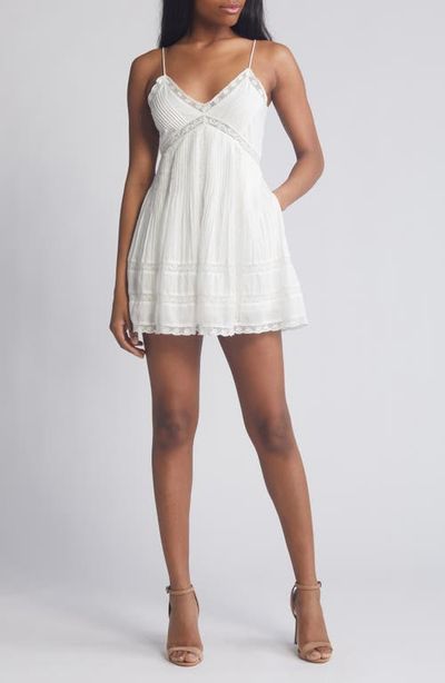 LoveShackFancy LoveShackFancy Docila Lace & Pintuck Detail Cotton Minidress