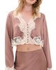 LoveShackFancy LoveShackFancy Elarine Silk Blouse Mocha - 1