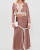 LoveShackFancy LoveShackFancy Elarine Silk Blouse Mocha - 5