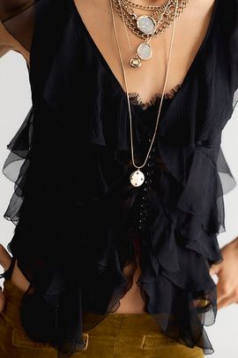 LoveShackFancy LoveShackFancy Elvareen Silk Ruffle Top