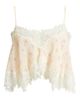 LoveShackFancy LoveShackFancy Elysia Eyelash Lace Trim Crop Cotton & Silk Top - 5