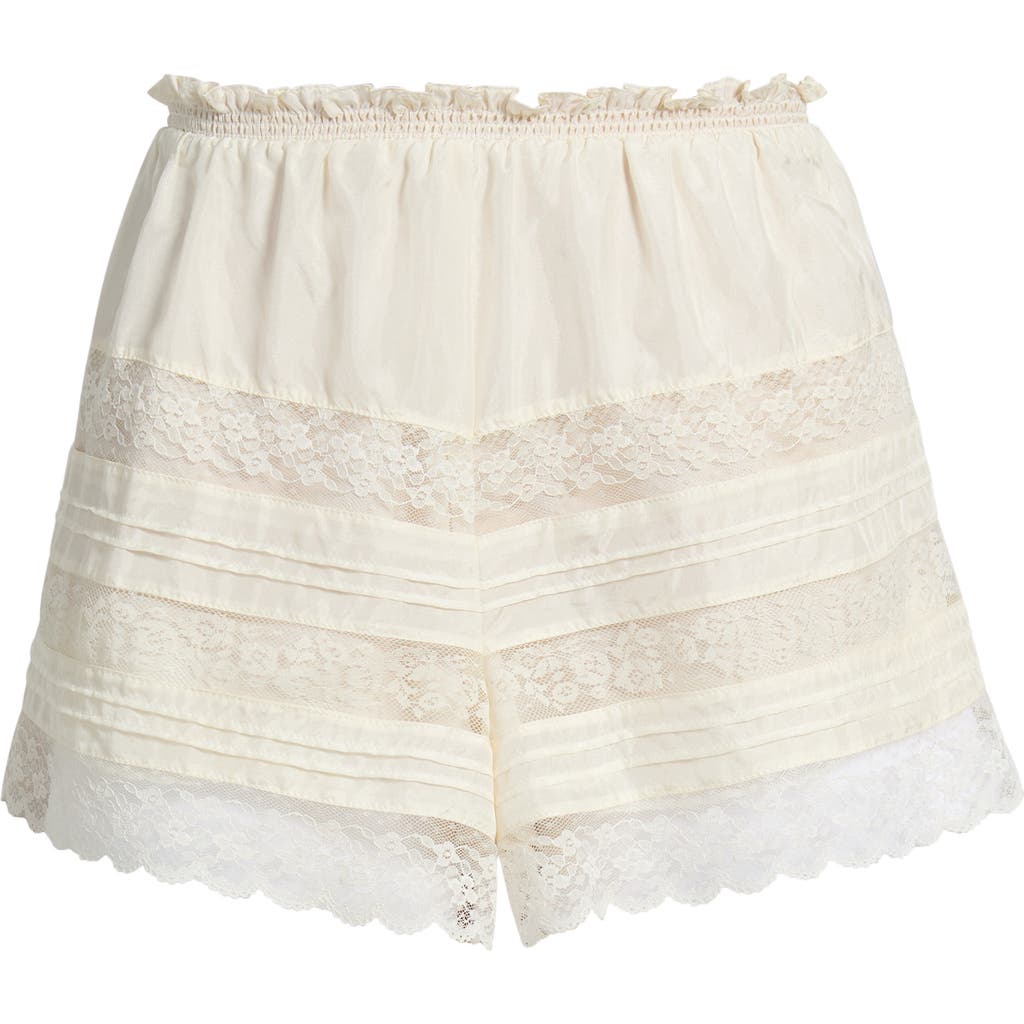 LoveShackFancy LoveShackFancy Emanuela Silk & Lace Shorts