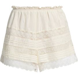 LoveShackFancy LoveShackFancy Emanuela Silk & Lace Shorts