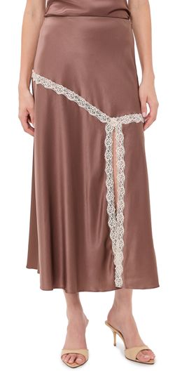 LoveShackFancy LoveShackFancy Emmabelle Skirt Mocha
