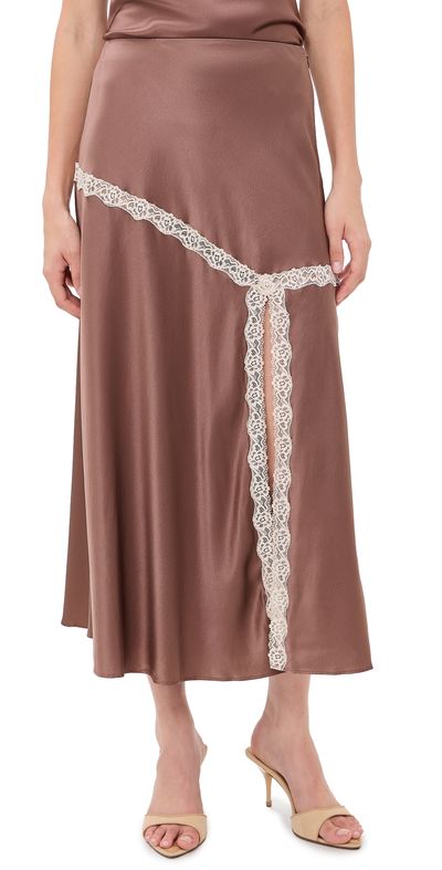 LoveShackFancy LoveShackFancy Emmabelle Skirt Mocha