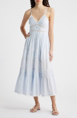 LoveShackFancy LoveShackFancy Esilda Lace Trim Cotton Dress