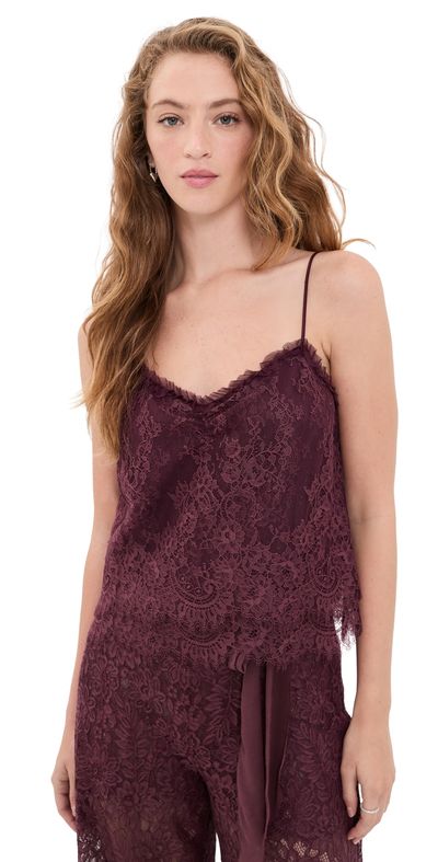 LoveShackFancy LoveShackFancy Ferni Top Faded Merlot