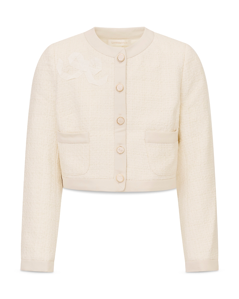 Loveshackfancy LoveShackFancy Girls' Alphie Tween Button Front Jacket