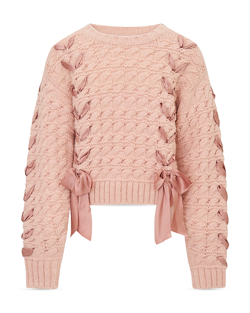 Loveshackfancy LoveShackFancy Girls' Minetta Tween Wool Blend Pullover Sweater