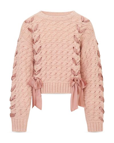 Loveshackfancy LoveShackFancy Girls' Minetta Tween Wool Blend Pullover Sweater
