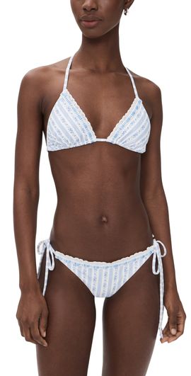 LoveShackFancy LoveShackFancy Harbor Bikini Denim Sky