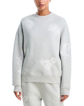 Loveshackfancy LoveShackFancy Havenleigh Cotton Blend Lace Trim Sweatshirt