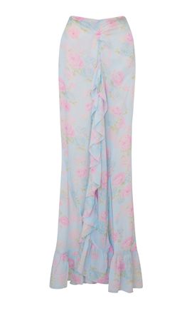 LoveShackFancy LoveShackFancy Ilya Floral Chiffon Maxi Skirt